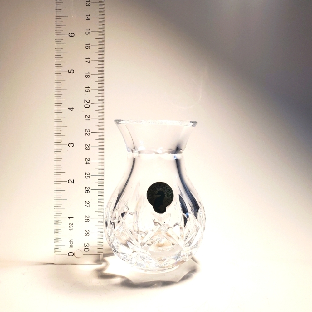 WATERFORD CRYSTAL Vintage Lismore Diamond Cut Vase Candle Holder Hurricane EUC - Picture 7 of 7